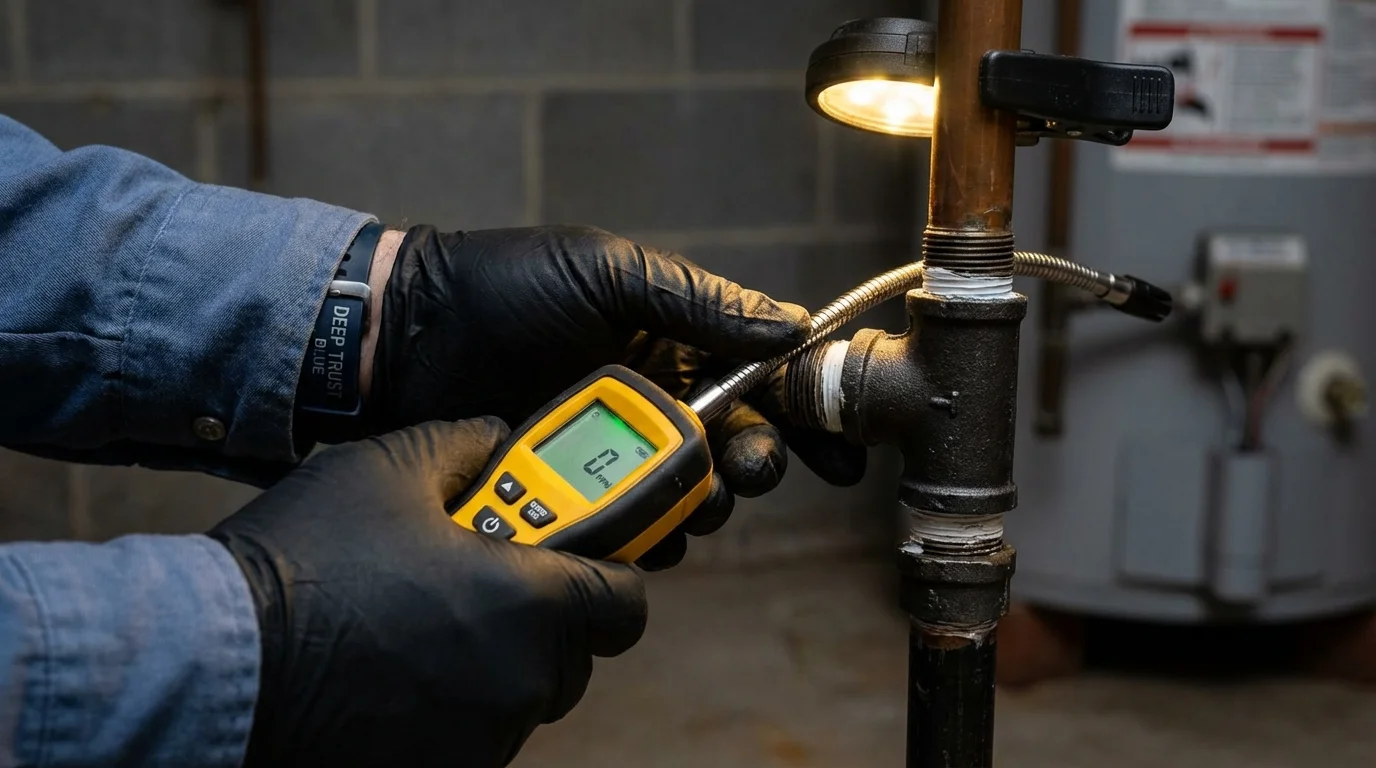Gas leak detection with electronic sniffer by Johns Plumbing LLC in Capitol Heights